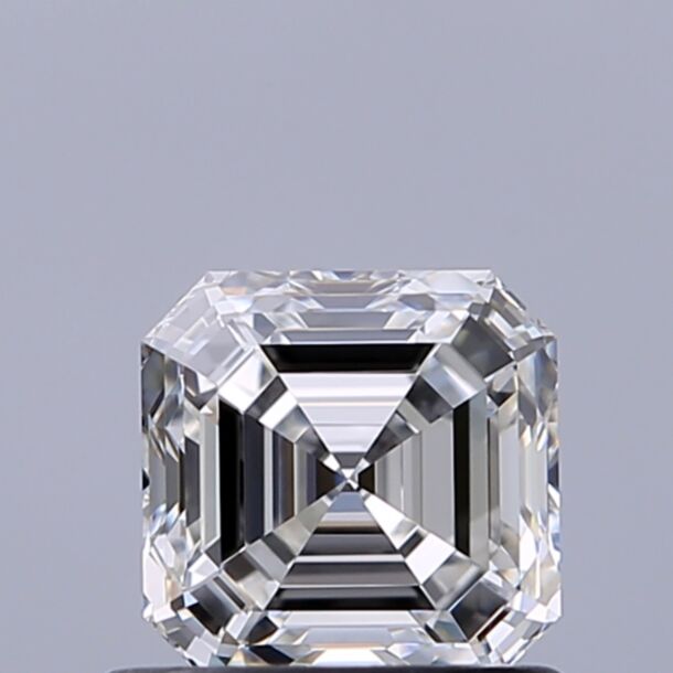 0.73 Carat Natural Diamond, Asscher Cut, Color G, Clarity FL