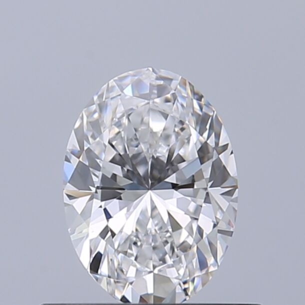 0.51 Carat Natural Diamond, Oval Cut, Color D, Clarity VVS1