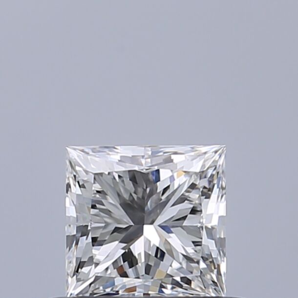 0.46 Carat Natural Diamond, Princess Cut, Color E, Clarity VVS2