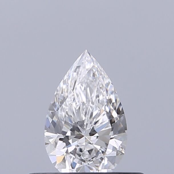 0.33 Carat Natural Diamond, Pear Cut, Color D, Clarity VVS1