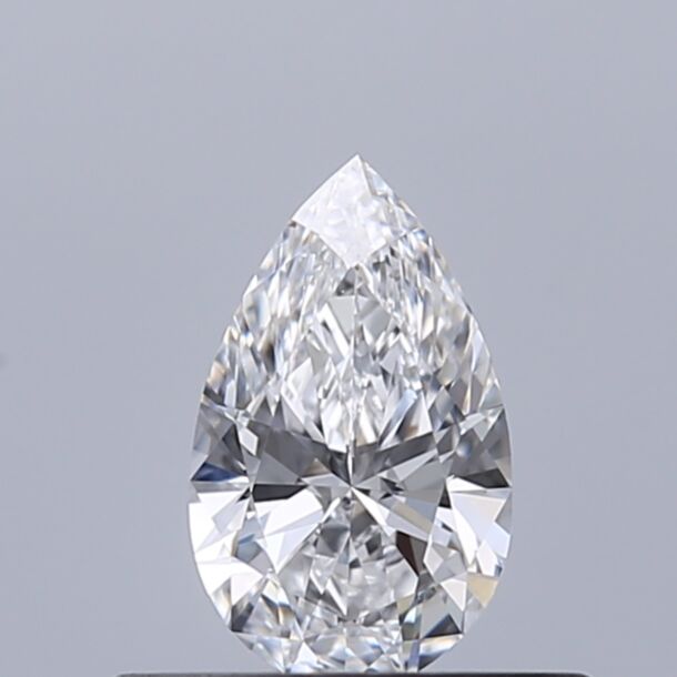 0.33 Carat Natural Diamond, Pear Cut, Color D, Clarity VVS2