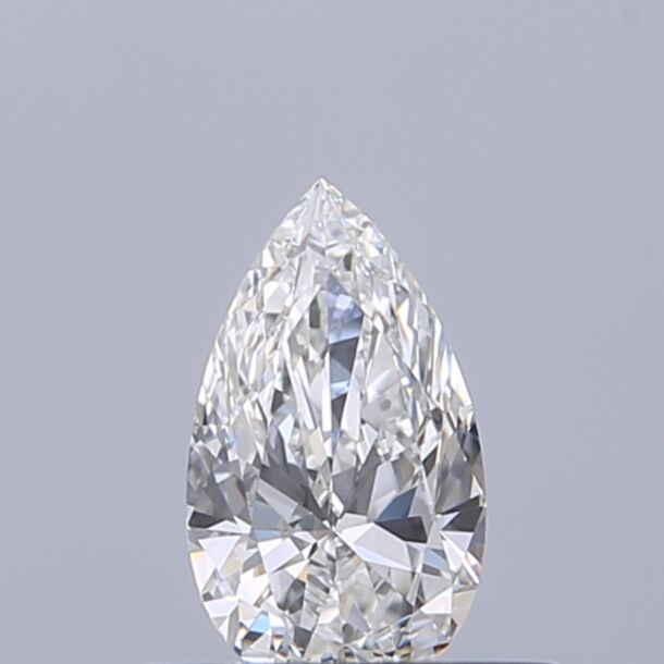0.33 Carat Natural Diamond, Pear Cut, Color F, Clarity IF