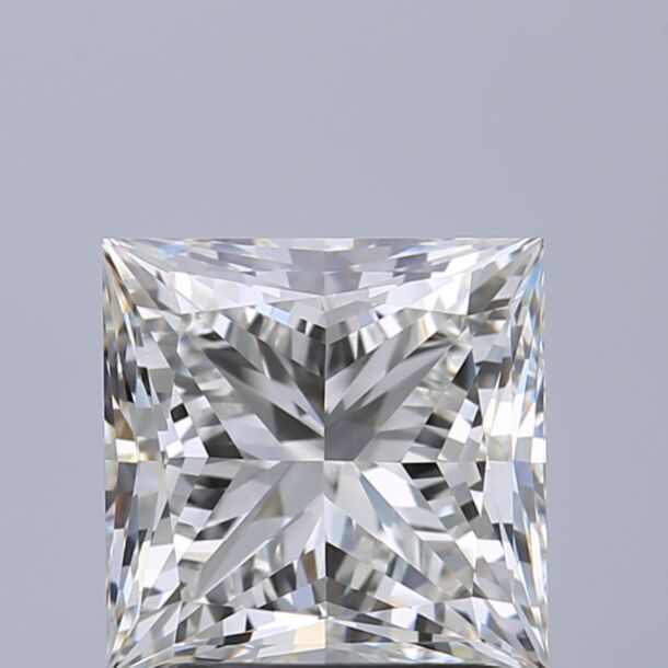 2.01 Carat Natural Diamond, Princess Cut, Color I, Clarity VVS2