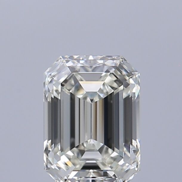 0.53 Carat Natural Diamond, Emerald Cut, Color G, Clarity IF