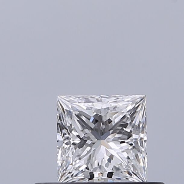 0.35 Carat Natural Diamond, Princess Cut, Color D, Clarity VVS2