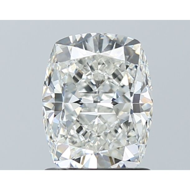 1.5 Carat Natural Diamond, Cushion Cut, Color H, Clarity SI1