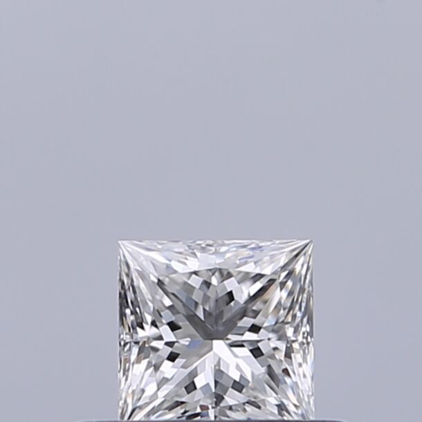 0.3 Carat Natural Diamond, Princess Cut, Color D, Clarity IF