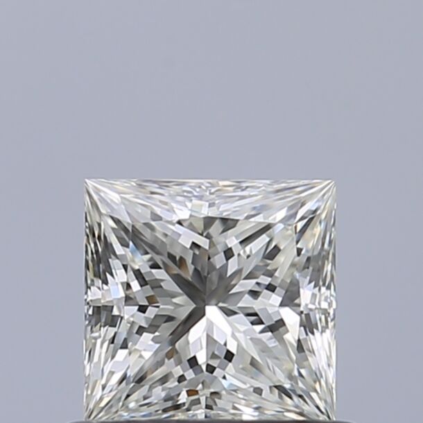 0.57 Carat Natural Diamond, Princess Cut, Color H, Clarity VVS2