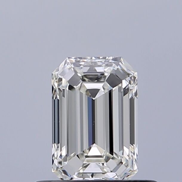 0.51 Carat Natural Diamond, Emerald Cut, Color G, Clarity VVS1