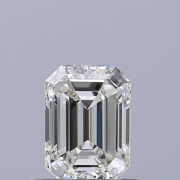 0.52 Carat Natural Diamond, Emerald Cut, Color G, Clarity IF