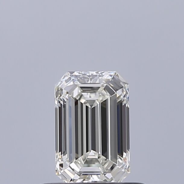 0.51 Carat Diamant Naturel de taille émeraude, Couleur I, Pureté IF