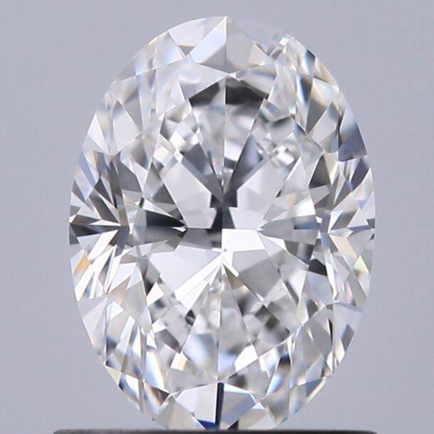 0.9 Carat Natural Diamond, Oval Cut, Color D, Clarity VVS1