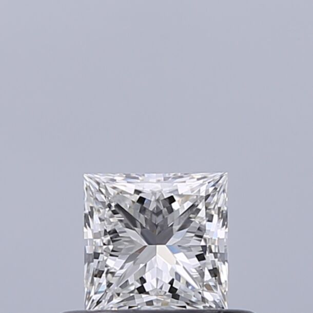 0.38 Carat Natural Diamond, Princess Cut, Color F, Clarity VVS1