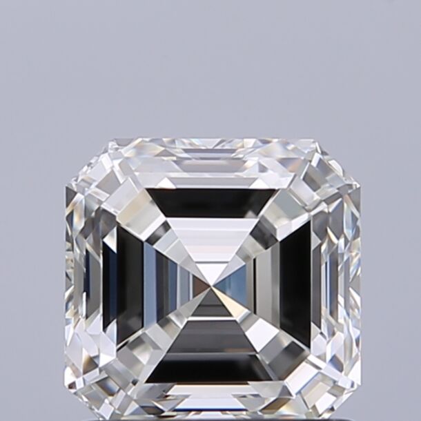 1.09 Carat Natural Diamond, Asscher Cut, Color G, Clarity IF
