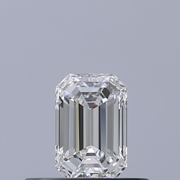 0.33 Carat Natural Diamond, Emerald Cut, Color D, Clarity IF