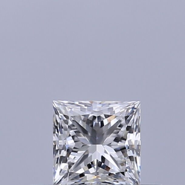 0.32 Carat Natural Diamond, Princess Cut, Color D, Clarity IF