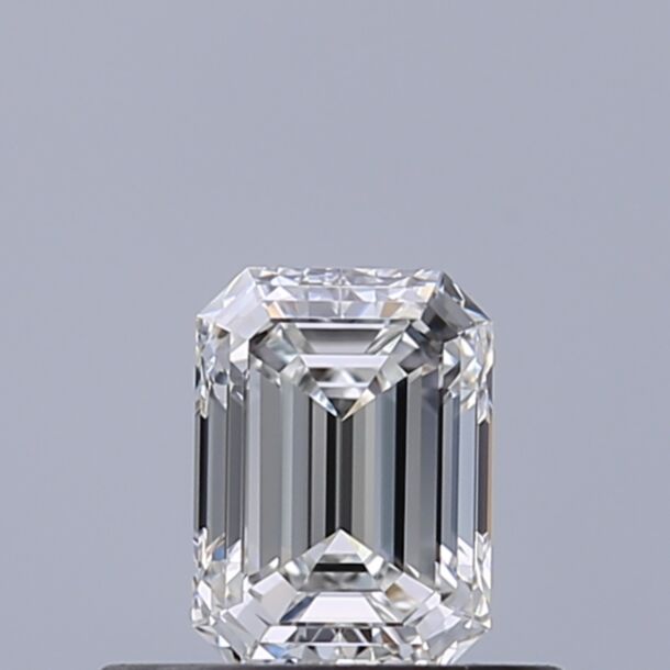 0.41 Carat Natural Diamond, Emerald Cut, Color F, Clarity VVS1