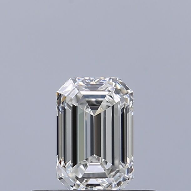 0.42 Carat Natural Diamond, Emerald Cut, Color F, Clarity VVS1