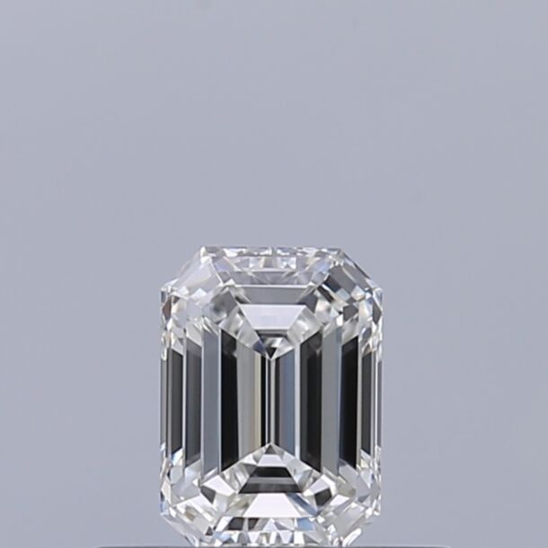 0.37 Carat Natural Diamond, Emerald Cut, Color E, Clarity IF