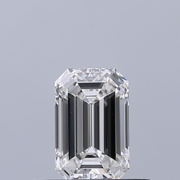 0.41 Carat Natural Diamond, Emerald Cut, Color F, Clarity VVS1