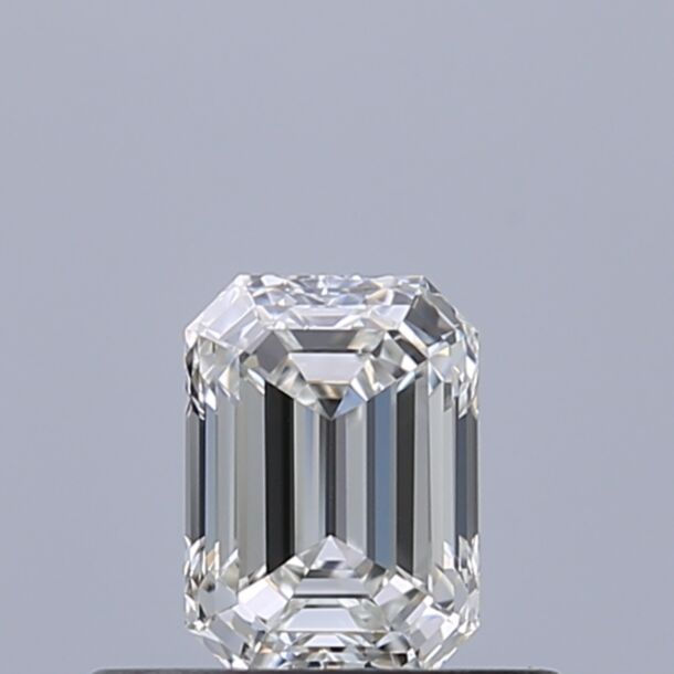 0.41 Carat Diamant Naturel de taille émeraude, Couleur F, Pureté VVS2