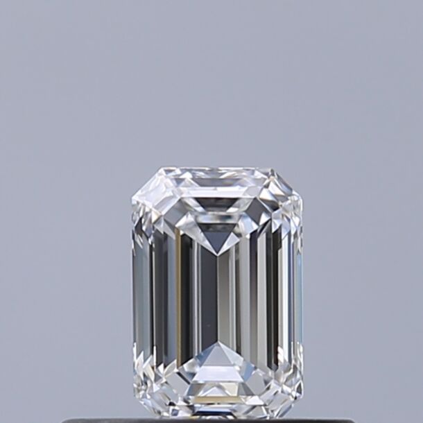 0.37 Carat Diamant Naturel de taille émeraude, Couleur D, Pureté VVS1