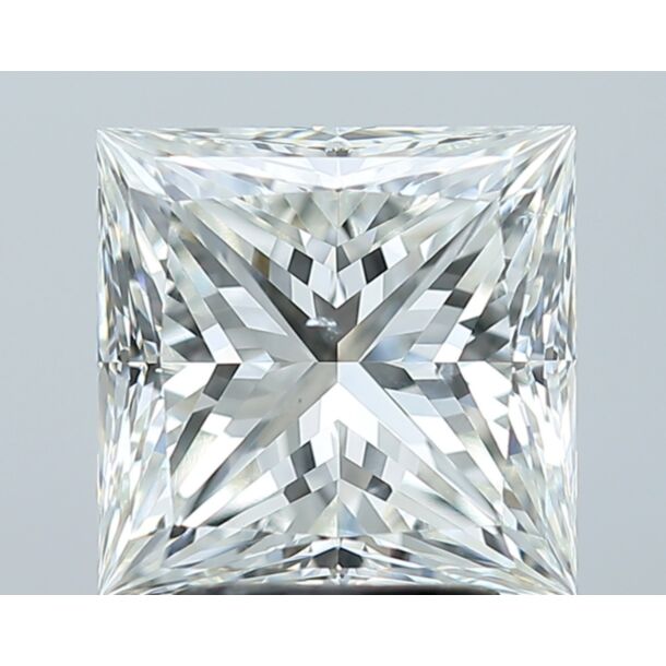 3.01 Carat Natural Diamond, Princess Cut, Color H, Clarity SI1