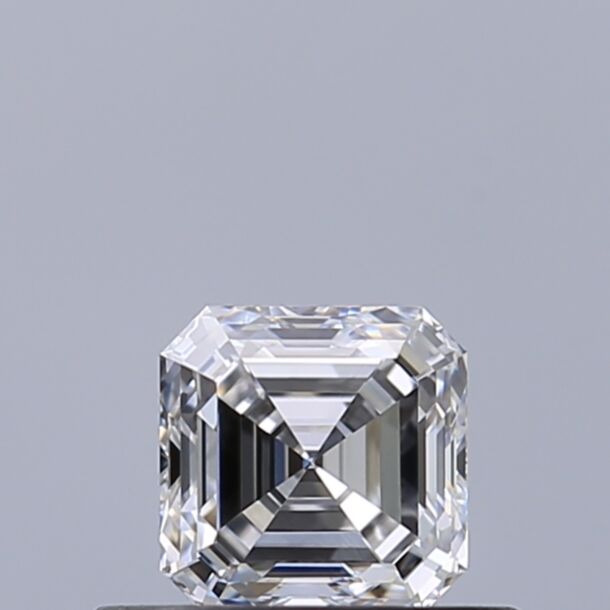 0.42 Carat Natural Diamond, Asscher Cut, Color E, Clarity IF
